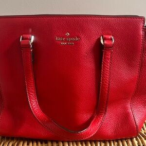Kate Spade Red Leather Tote Bag